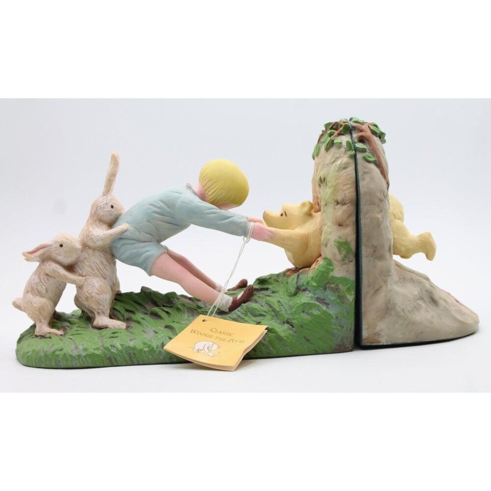 WINNIE THE POOH PIGLET AND CHRISTOPER ROBIN BOOKENDS BY CHARPENTE WALT DISNEY VI